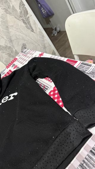 Sudadera Sp5der Negra Brillantitos Talla Única