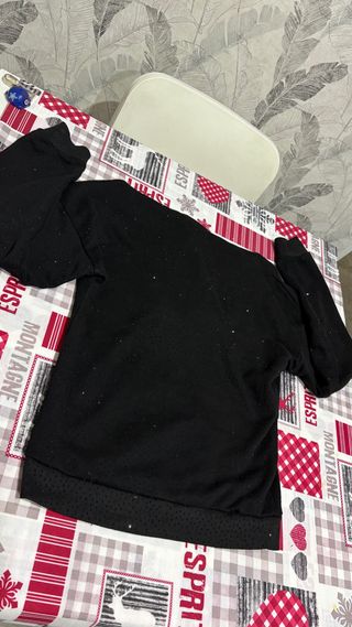 Sudadera Sp5der Negra Brillantitos Talla Única