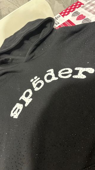Sudadera Sp5der Negra Brillantitos Talla Única
