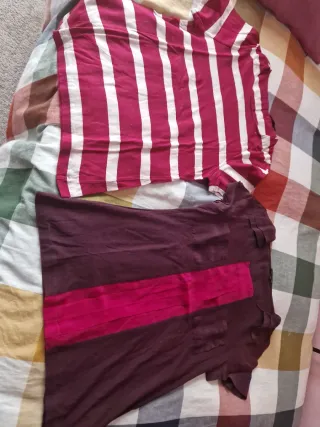 Lote 2 camisetas rayas y lisa