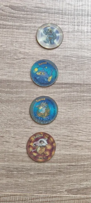 4 Tazos Pokémon Holográficos