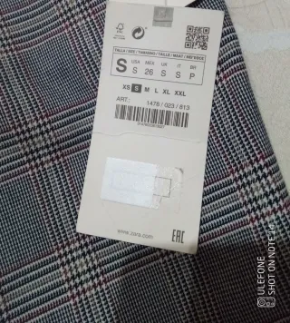 Pantaloni Zara a quadri grigi