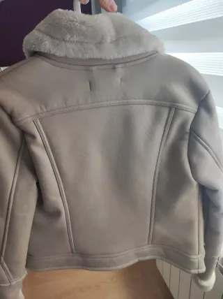 Chaqueta Biker Zara Beige Talla S