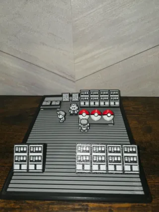 Diorama 3D Pokémon - Laboratorio Prof. Oak (Retro)