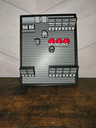 Diorama 3D Pokémon - Laboratorio Prof. Oak (Retro)