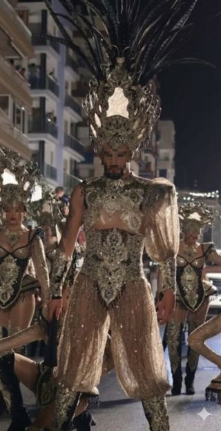 Disfraz Carnaval Dorado y Plateado