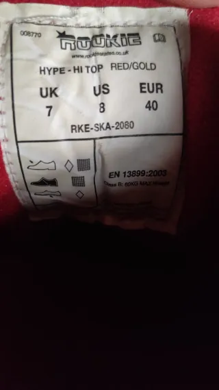 Patines Rookie 4 Ruedas Rojos y Blancos