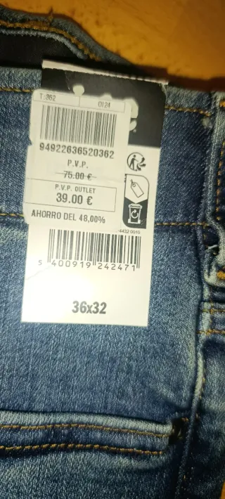 Pantalón Lee Hombre Talla 36x32 Nuevo