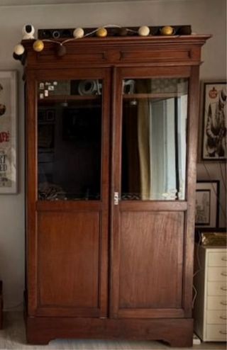 Vitrina vajillero antiguo madera maciza s.XX