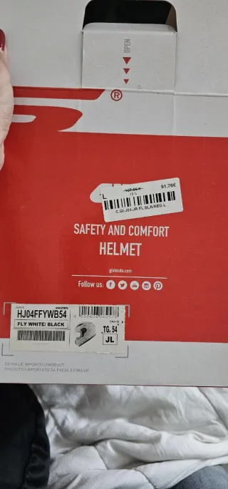 Casco Moto GIVI FLY Blanco Niño Nuevo, solo 1 uso