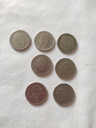 Lote 7 monedas 5 pesetas