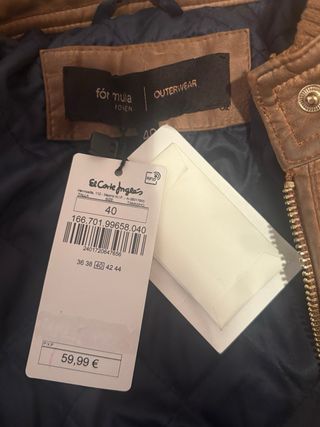 Cazadora mujer cuero  marrón Talla L Nueva