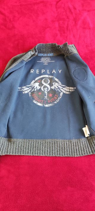 Cardigan Replay Grigio Taglia L