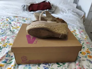 Cuñas Geox Beige/Marrón Flores