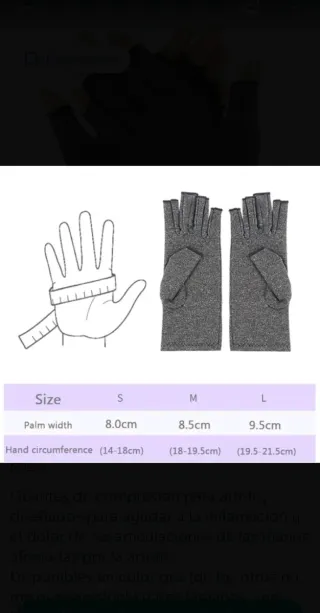 Guantes Compresión Artritis Gris