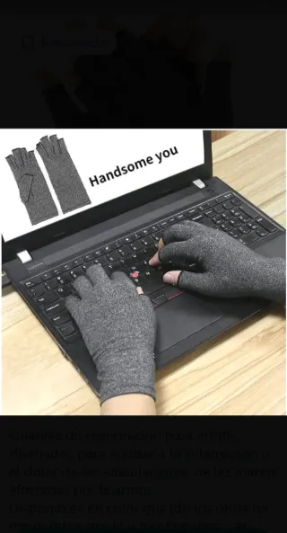 Guantes Compresión Artritis Gris