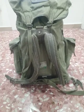 Mochila vintage tipo seta ejército español 1970