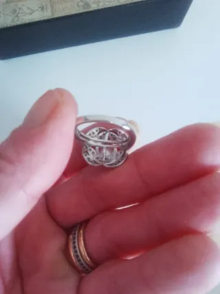 Anillo bisutería plateado