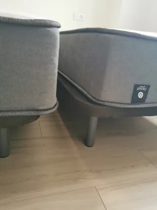 2 Bases tapizadas + 2 colchones 90cm