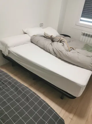 2 Bases tapizadas + 2 colchones 90cm