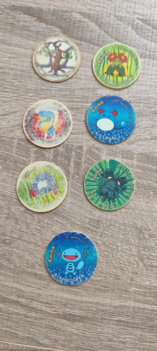 Tazos Pokémon: Sudowoodo, Bellossom, Marile, Pinec
