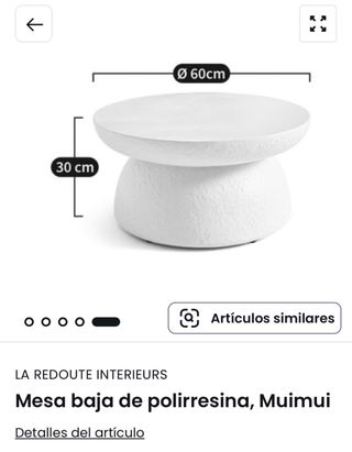 Conjunto mesas exterior/interior polirresina crudo