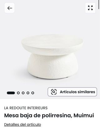 Conjunto mesas exterior/interior polirresina crudo