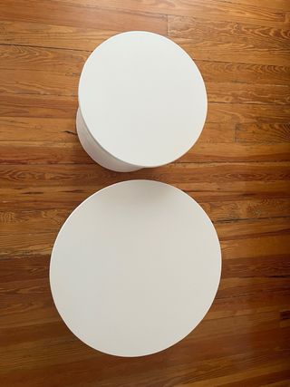 Conjunto mesas exterior/interior polirresina crudo