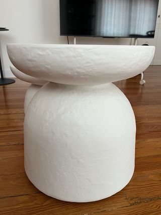 Conjunto mesas exterior/interior polirresina crudo