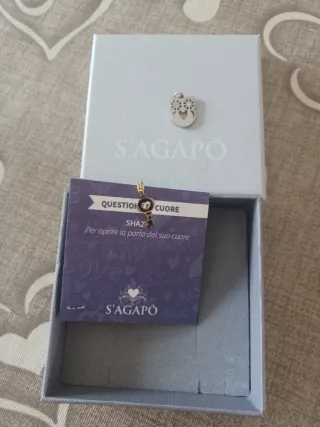 Ciondolo S'Agapò chiave cuore oro