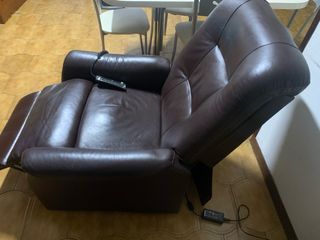 Sillón reclinable eléctrico de piel