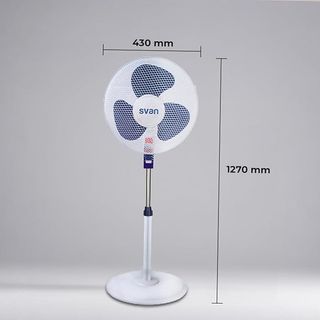 Svan Ventilador de Pie Blanco y Azul 16", 40W, SVP