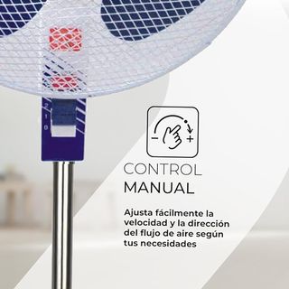 Svan Ventilador de Pie Blanco y Azul 16", 40W, SVP