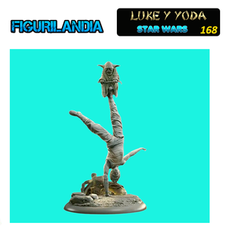 Statuine in resina di Luke e Yoda di Star Wars