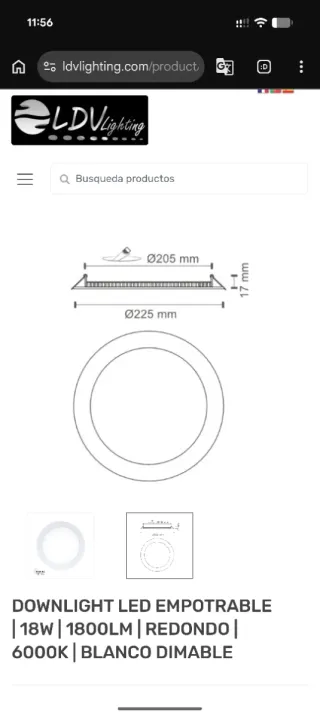Downlight LED Empotrable LDV 201800CW
