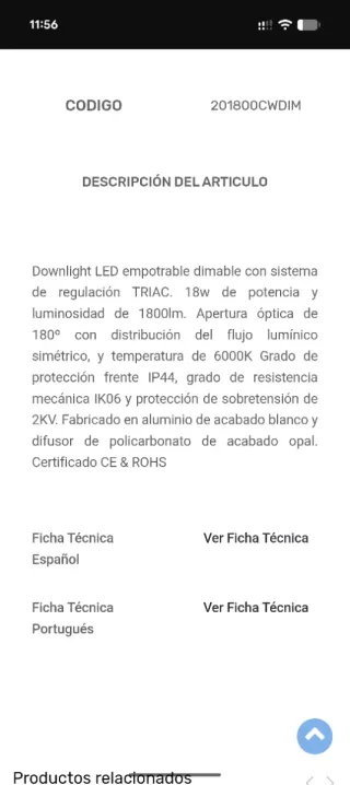 Downlight LED Empotrable LDV 201800CW