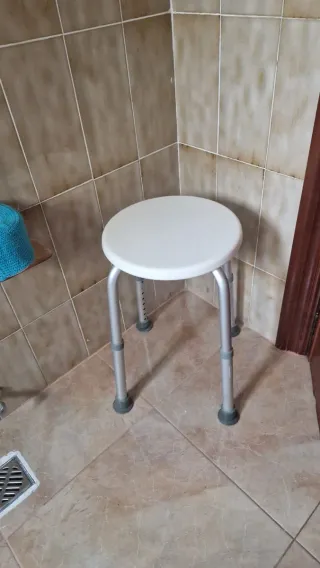 Taburete Baño Aluminio Ajustable