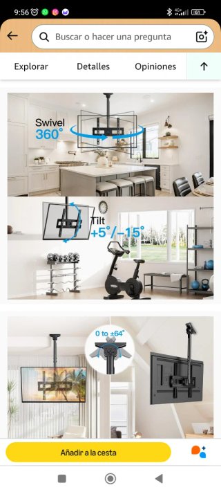 PERLESMITH Soporte Techo TV PSCM2