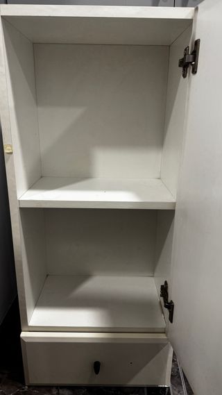 Armario baño mármol y madera