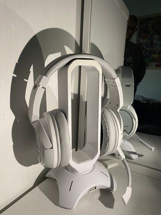 Cascos Gaming Mars Gaming RGB Blanco + Soporte