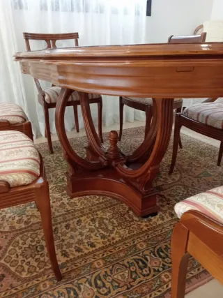 Mesa comedor madera maciza + 6 sillas