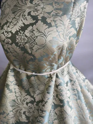 Tela Fallera/Fiesta Brocado Damasco Verde Dorado