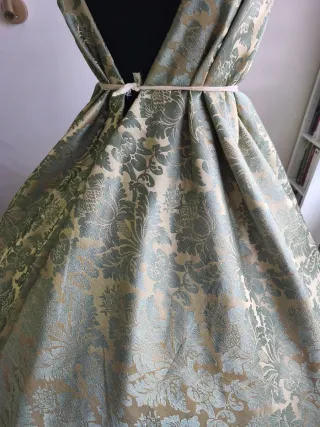 Tela Fallera/Fiesta Brocado Damasco Verde Dorado