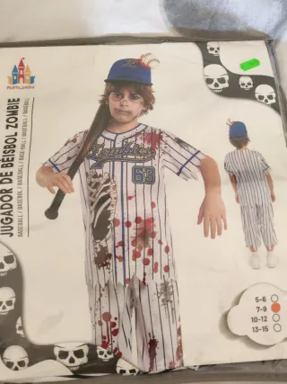 Disfraz niño zombi jugador béisbol