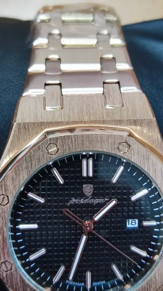 Reloj POEDAGAR Elegante Acero Dorado Negro