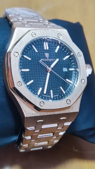 Reloj POEDAGAR Elegante Acero Dorado Negro