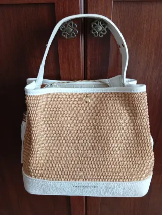 Borsa paglia e pelle donna