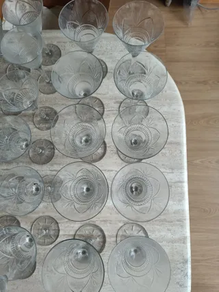 Juego de copas talladas Vintage