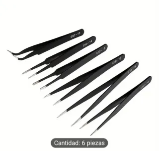 Juego 6 pinzas ESD antiestáticas