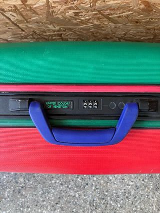 Maleta Benetton Vintage Verde y roja